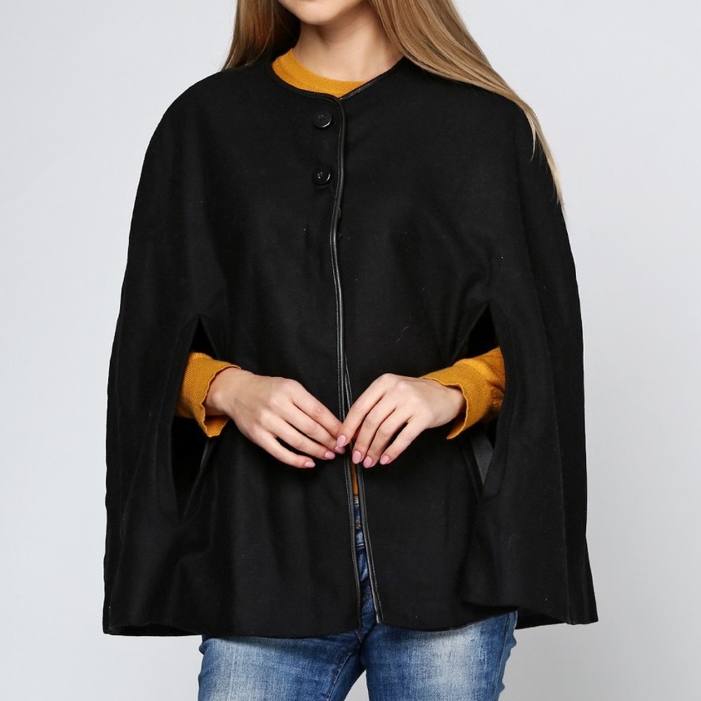 Zara Black wool Cape size small